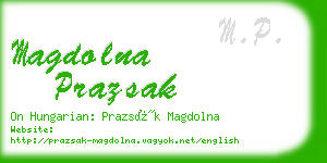 magdolna prazsak business card